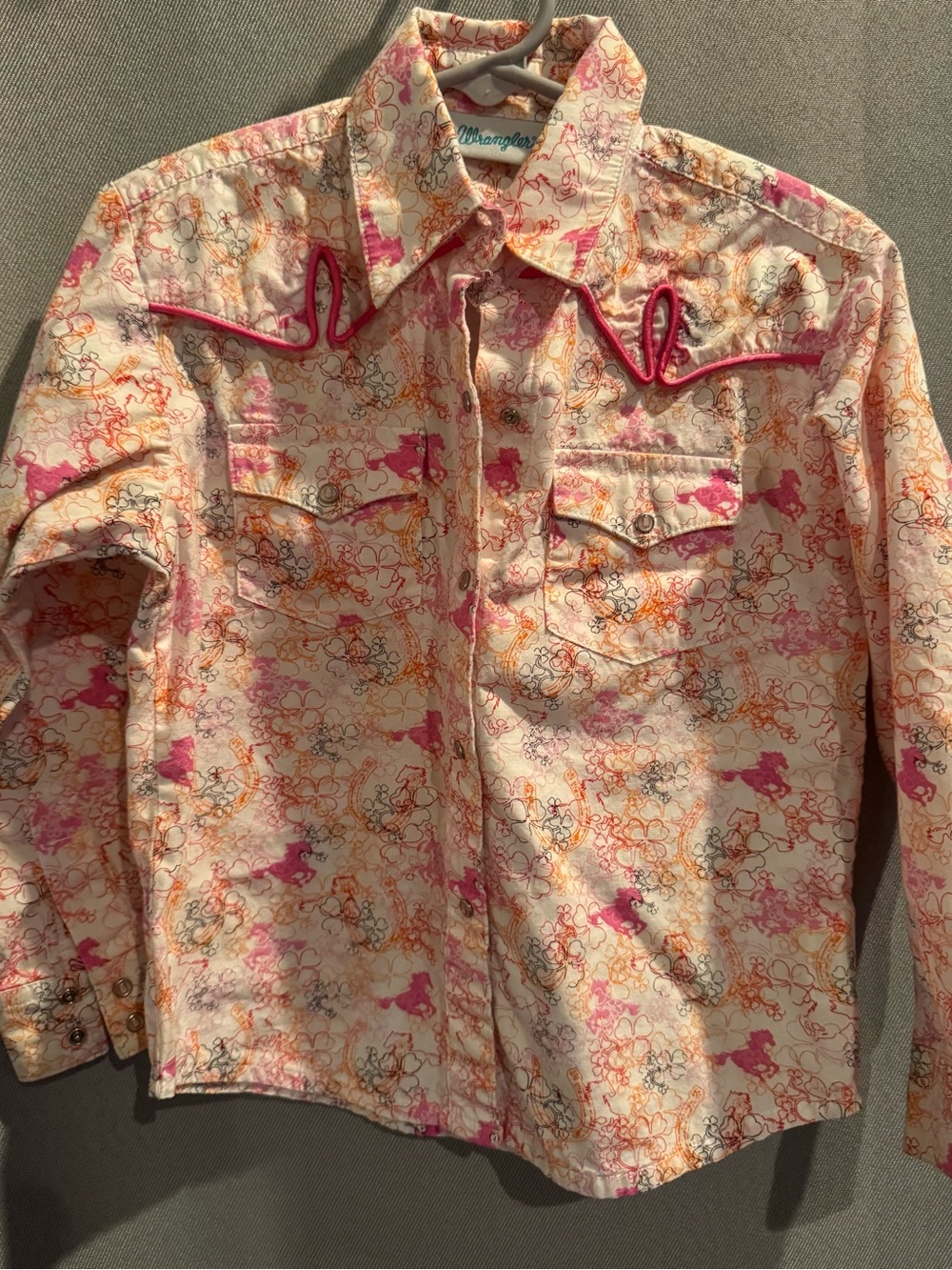 Wrangler Pink & Orange Floral Western Shirt Jacket